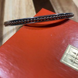 Beaded Bronze & Silver Bangle